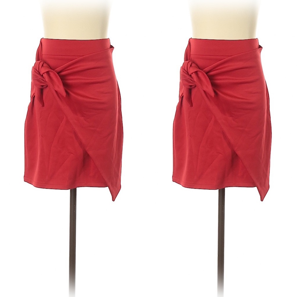 NWT Love [LF] Red bow faux wrap pencil mini skirt